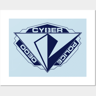 Cyber Police Badge - Blue Posters and Art